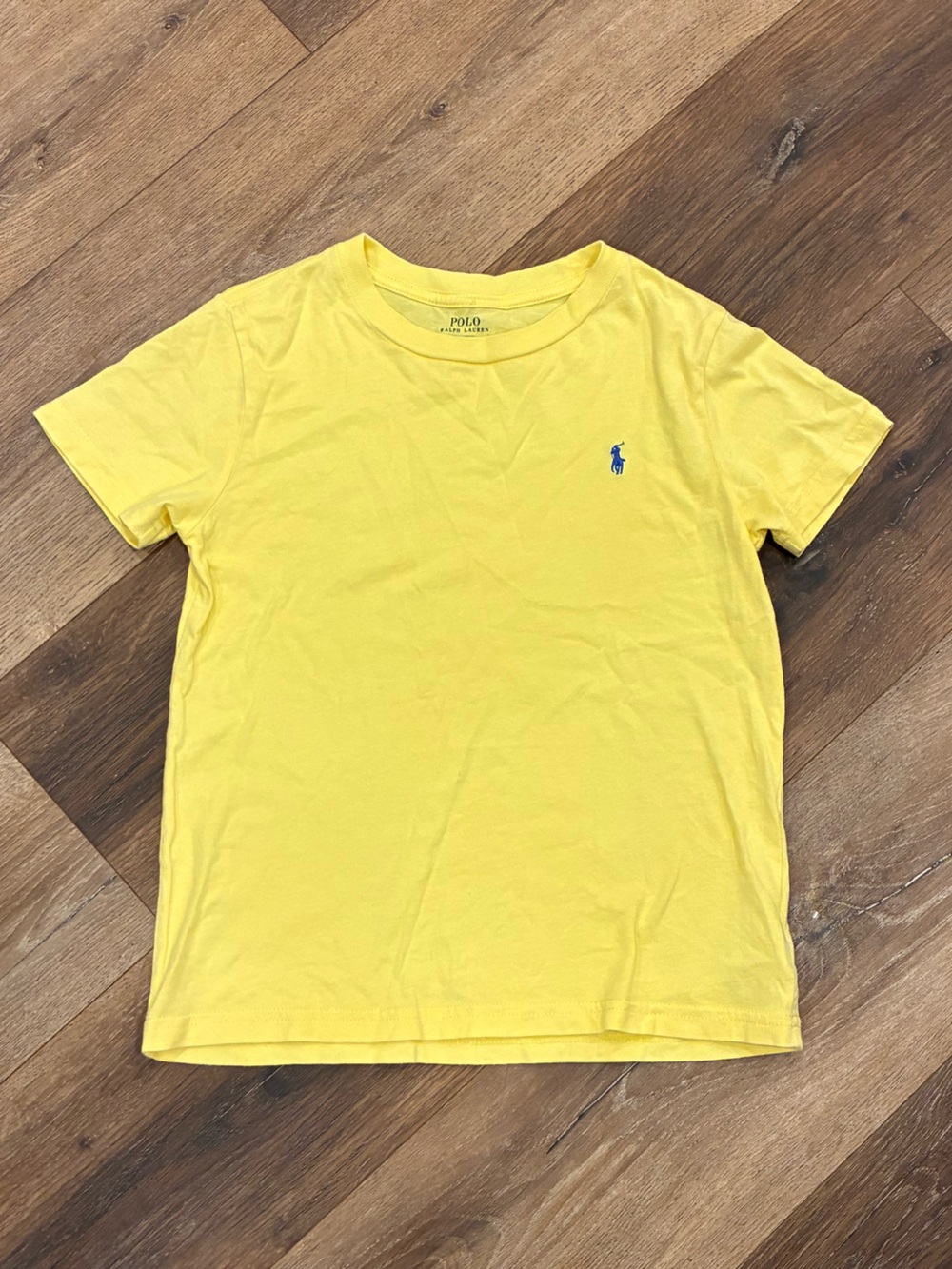 Ralph Lauren Yellow Tee Shirt Top T-Shirt Crew Neck 6 Boy